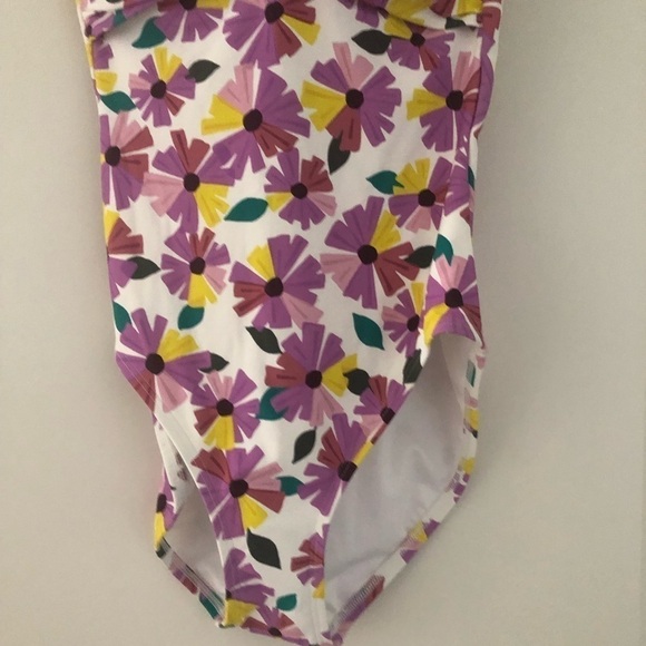Kate Spade Wallflower Floral Print Draped Molded Cup One Piece Swimsuit - Picture 8 of 10